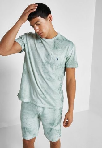 Grüne Ralph Lauren T-Shirts mit Rundhalsausschnitt und Print für Herren
