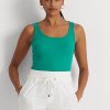 Grüne Ralph Lauren Tanktops aus Baumwollmischung für Damen
