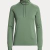 Grüne Ralph Lauren Trichterhals-Jersey-Pullover-Sweatshirts für Damen