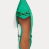 Grüne Slingback-Schuhe aus Satin-Seidenmischung für Damen von Ralph Lauren