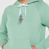 Grüner Ralph Lauren Strick-Hoodie mit Taschendetail für Damen