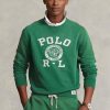 Grünes Fleece-Sweatshirt mit Ralph Lauren-Logo für Herren