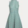 Grünes Jerseykleid mit grafischem Panel von Ralph Lauren für Damen