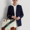 Große Devyn-Tragetaschen aus Canvas mit natürlichem/grafischem Streifenmuster für Damen von Ralph Lauren