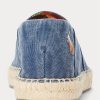 Hellblaue Herren-Freizeitschuhe Ralph Lauren Cevio Washed Canvas