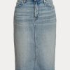 Hellblaue Ralph Lauren Denim-Röcke für Damen