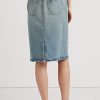 Hellblaue Ralph Lauren Denim-Röcke für Damen