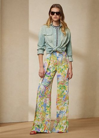 Hellblaue Ralph Lauren Tamia Baumwoll-Jeanshemden für Damen