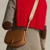 Hellbraune Satteltaschen aus Kalbsleder von Ralph Lauren Polo ID für Damen