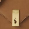 Hellbraune Umhängetaschen aus Kalbsleder von Ralph Lauren für Damen mit Polo-ID-Umschlag