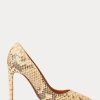 Hellgelbe Ralph Lauren Celia Python Heels für Damen