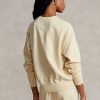Hellgelbe Ralph Lauren Sweatshirts mit Rundhalsausschnitt aus Bio-Baumwolle für Damen