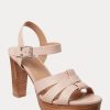 Hellrosa Ralph Lauren Soffia Sandalen aus Nappaleder für Damen
