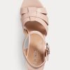 Hellrosa Ralph Lauren Soffia Sandalen aus Nappaleder für Damen