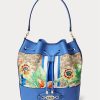 Khaki/New England Blue Ralph Lauren Monogram Large Andie Handtasche für Damen