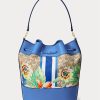 Khaki/New England Blue Ralph Lauren Monogram Large Andie Handtasche für Damen
