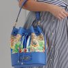 Khaki/New England Blue Ralph Lauren Monogram Large Andie Handtasche für Damen