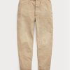 Khakifarbene Baggy-Fit-Canvas-Hose mit Falten für Herren von Ralph Lauren