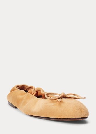 Khakifarbene Ballerinas „The Suede Pony“ von Ralph Lauren für Damen