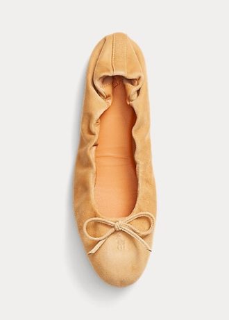 Khakifarbene Ballerinas „The Suede Pony“ von Ralph Lauren für Damen