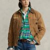 Khakifarbene Feldjacken mit Wollfutter von Ralph Lauren für Herren