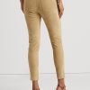 Khakifarbene, hochgeschnittene Skinny-Knöchelhose aus Wildleder von Ralph Lauren für Damen