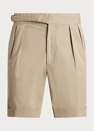 Khakifarbene, maßgeschneiderte Stretch-Chino-Shorts von Ralph Lauren für Herren