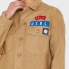 Khakifarbene Ralph Lauren Button-Down-Hemden mit Taschendetail für Damen