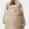Khakifarbene Ralph Lauren Heritage Court II Wildleder-Sneaker für Herren