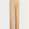 Khakifarbene Ralph Lauren-Hose aus Twill mit Falten für Damen