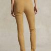 Khakifarbene Ralph Lauren Leggings aus Lammfell-Wildleder für Damen