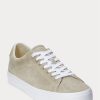 Khakifarbene Ralph Lauren Longwood Wildleder-Sneaker für Herren