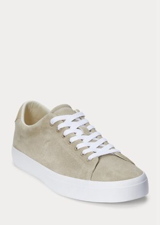 Khakifarbene Ralph Lauren Longwood Wildleder-Sneaker für Herren