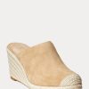 Khakifarbene Ralph Lauren Pennie Wildleder-Espadrille für Damen
