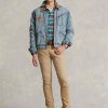 Khakifarbene Ralph Lauren Sullivan Slim Stretch-Jeans für Herren