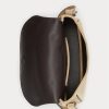 Khakifarbene Ralph Lauren Welington-Schultertaschen aus Kalbswildleder für Damen