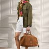 Khakifarbene Reisetaschen „Welington“ von Ralph Lauren aus Kalbswildleder für Herren