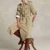 Khakifarbene Twill-Mäntel von Ralph Lauren für Damen