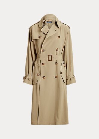 Khakifarbene Twill-Mäntel von Ralph Lauren für Damen