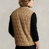 Khakifarbene, wasserabweisende Steppweste von Ralph Lauren für Herren