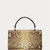 Kupferfarbene Ralph Lauren The Python RL Top Handle Handtasche für Damen