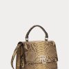 Kupferfarbene Ralph Lauren The Python RL Top Handle Handtasche für Damen