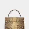 Kupferfarbene Ralph Lauren The Python RL Top Handle Handtasche für Damen