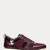 Lila Ralph Lauren Colten Sneakers aus geprägtem Leder und Wildleder für Damen