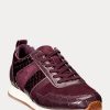 Lila Ralph Lauren Colten Sneakers aus geprägtem Leder und Wildleder für Damen