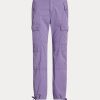 Lila Ralph Lauren Featherweight Twill Cargo Knöchelhose für Damen