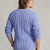 Lila Ralph Lauren Herren Pullover mit Zopfmuster aus Baumwolle