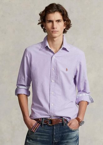 Lila Ralph Lauren Slim Fit Oxford-Hemden für Herren