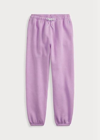Lilafarbene Ralph Lauren Fleece-Sporthose für Damen