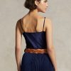 Marineblaue Camisole-Oberteile aus Seide von Ralph Lauren für Damen